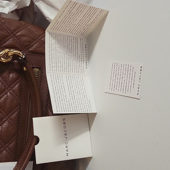 Marc Jacobs Brown Leather Quilte Classic Leather Zippers Tote Bag - Picture 12 of 14